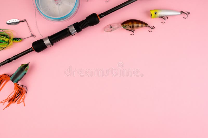 https://thumbs.dreamstime.com/b/bass-fishing-lures-pink-backdrop-bass-fishing-concept-pink-trendy-background-flat-lay-style-fishing-tackle-soft-218261788.jpg