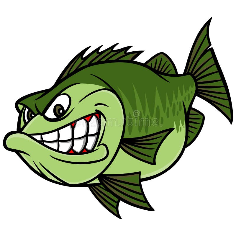 Cartoon Bass Fishing Logo