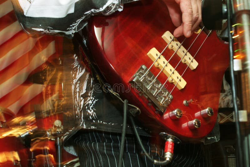 Bass guitar solo stock image. Image of blur, night, bassist 1593971
