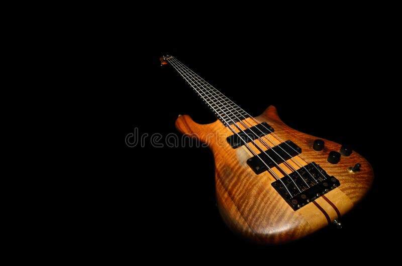 Bass Guitar With Black Background Stock Photo Image of musical