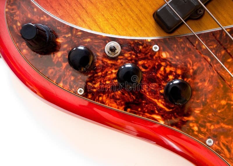 Bass Guitar control knobs stock photo. Image of musician 13546378