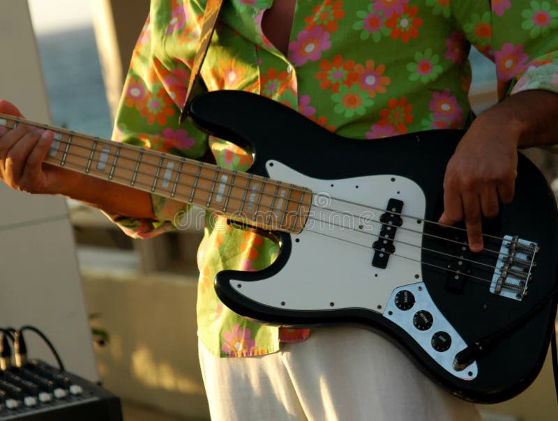 Bass guitar playing stock image. Image of human, performer 243622149