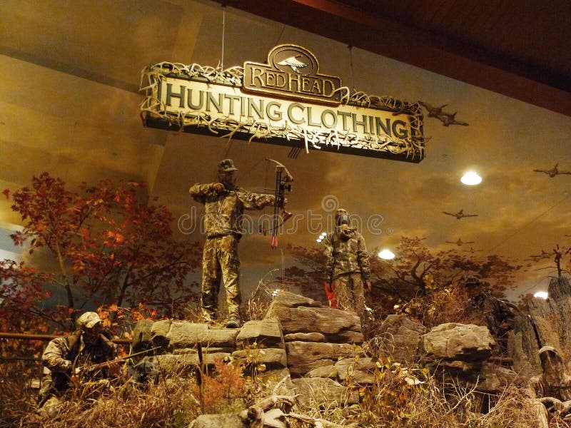 Bass Pro Shops, a fishing, boating, hunting and other outdoor activities shopping center in Springfield, Missouri. The store features Red Head Hunting Clothing. This display features archery. Bass Pro Shops, a fishing, boating, hunting and other outdoor activities shopping center in Springfield, Missouri. The store features Red Head Hunting Clothing. This display features archery