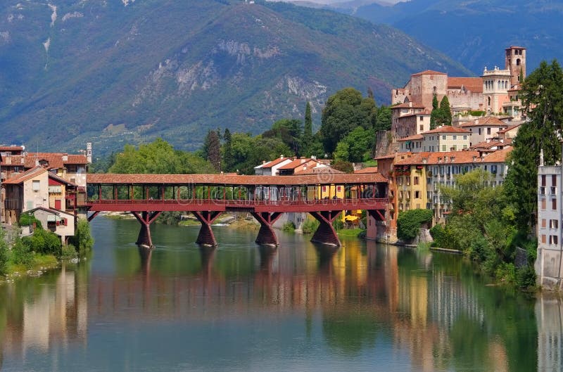 Bassano del Grappa Ponte Vecchio stock foto Bassano del Grappa Ponte Vecchio stock foto