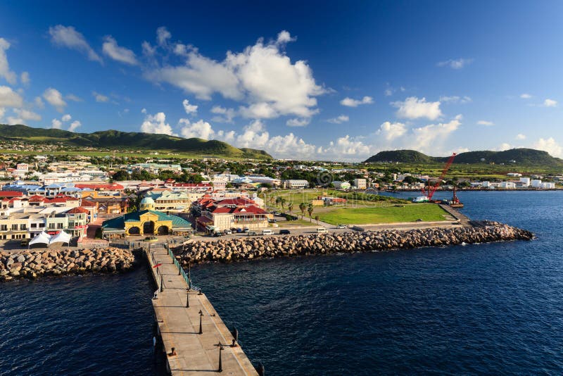 Basseterre Waterfront. Basseterre is the capital of the island of St Kitts, one of the Leeward Islands in the West Indies Basseterre Waterfront. Basseterre is the capital of the island of St Kitts, one of the Leeward Islands in the West Indies