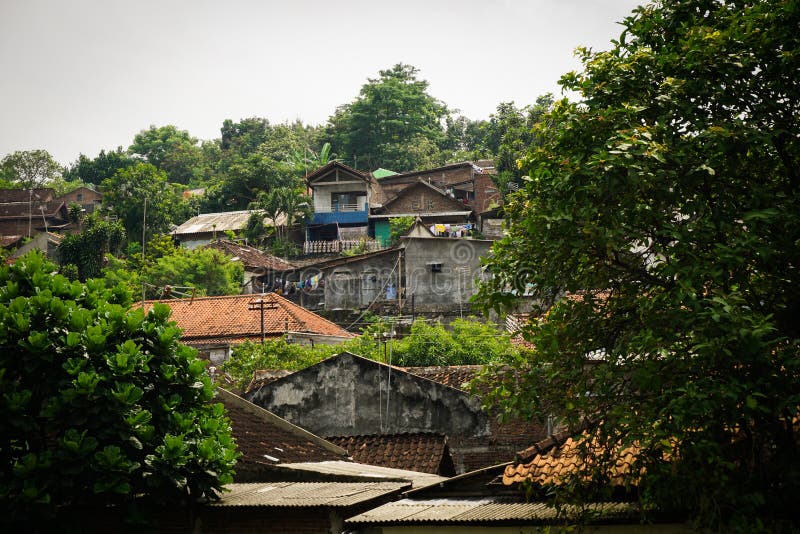 Bassifondi su una montagna con la vista verde Samarang contenuta foto Indonesia fotografie stock Bassifondi su una montagna con la vista verde Samarang contenuta foto Indonesia fotografie stock