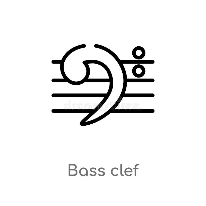Bassschl?ssel-Vektorikone des Entwurfs lokalisiertes schwarzes einfaches Linienelementillustration von der Musik und von der Werb lizenzfreie abbildung Bassschl?ssel-Vektorikone des Entwurfs lokalisiertes schwarzes einfaches Linienelementillustration von der Musik und von der Werb lizenzfreie abbildung