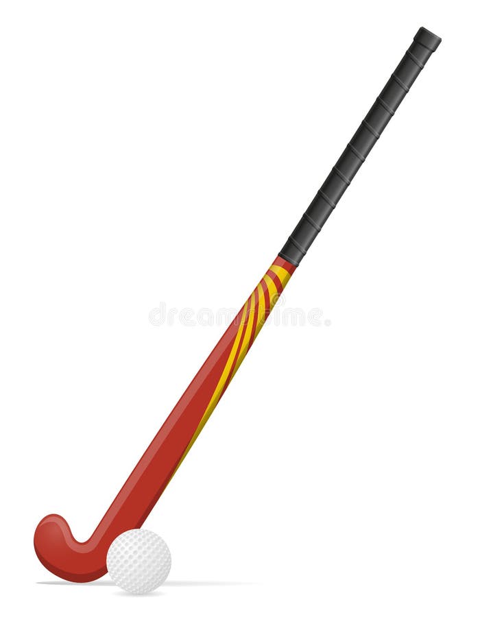 Bastone di hockey su prato ed illustrazione di vettore della palla royalty illustrazione gratis Bastone di hockey su prato ed illustrazione di vettore della palla royalty illustrazione gratis