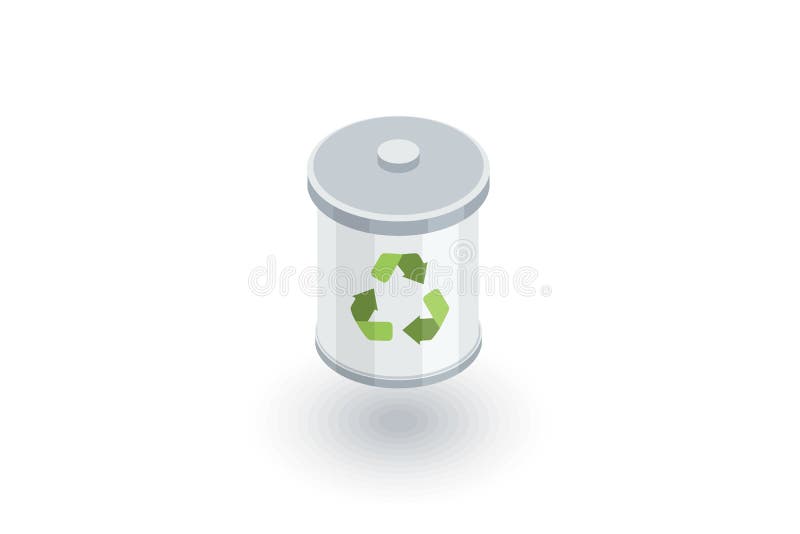 Basura que recicla el icono plano isométrico vector 3d ilustración del vector Basura que recicla el icono plano isométrico vector 3d ilustración del vector