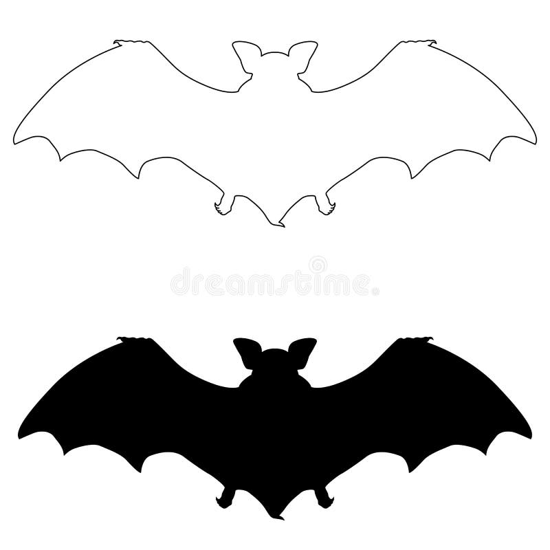 Bat Hanging on a Rope Silhouette Stock Vector Illustration of