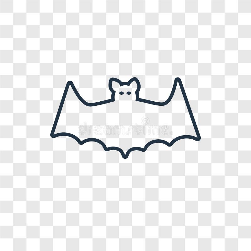 Bat Concept Vector Linear Icon Isolated On Transparent Background Bat Concept Transparency Logo In Outline Style Stock Vector Illustration Of Flat Abstract