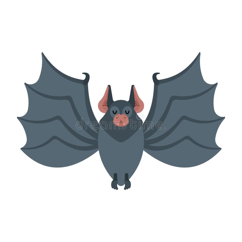 Bat isolated. Night animals vampire. Vector illustration.