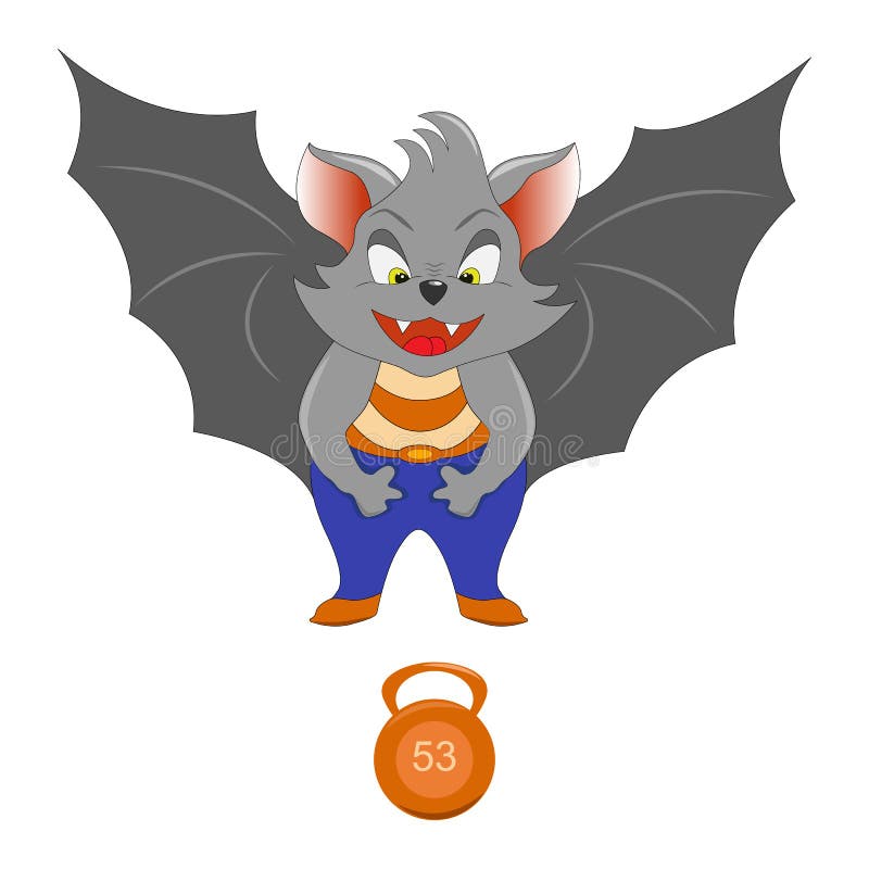 Bat with kettlebell stock vector. Illustration of children 220822889