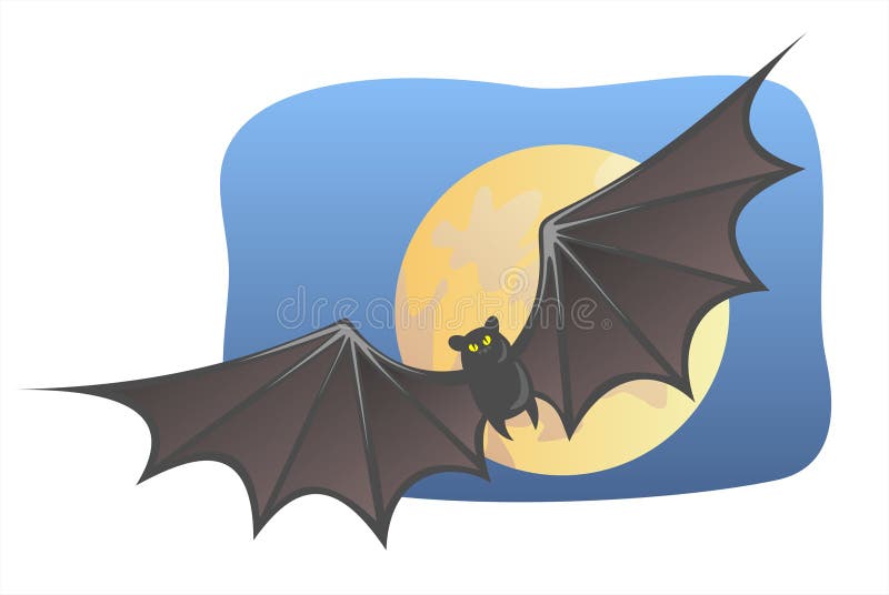 Bat and moon
