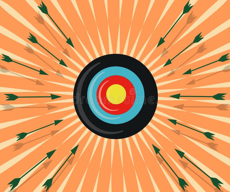 Illustration representing some arrows launched against the target as a metaphor for reaching their goals. An illustration that can be used for all projects concerning archery but also for those projects concerning the achievement of a goal, both as an individual and as a team, both concerning private and working life. Illustration representing some arrows launched against the target as a metaphor for reaching their goals. An illustration that can be used for all projects concerning archery but also for those projects concerning the achievement of a goal, both as an individual and as a team, both concerning private and working life.