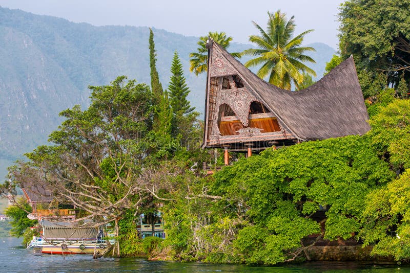 Batak house on the Samosir island, lake Toba, Indonesia, Nor