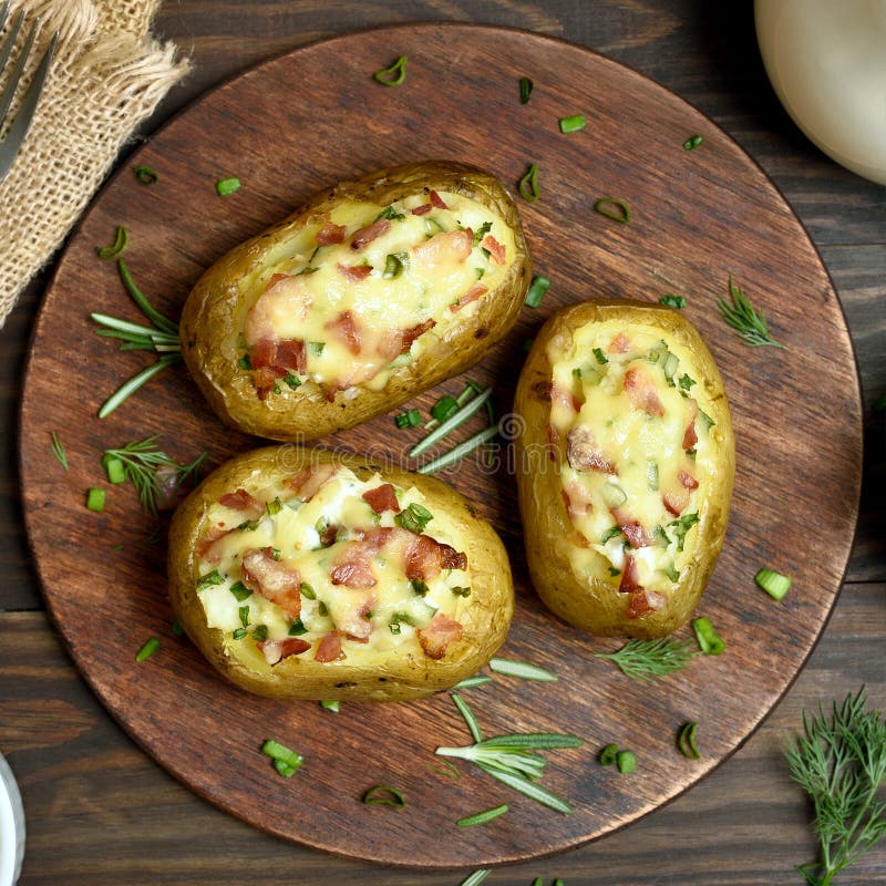 Batatas enchidas cozidas fotos de stock