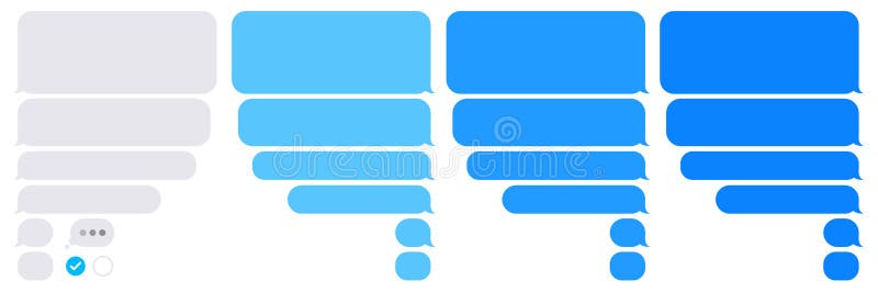 Bate-papo telefônico editável com bolhas de texto definidas como caixa de diálogo sms isolada e modelos de bolhas de mensagem