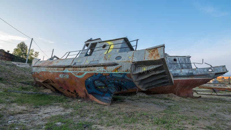 Bateau abandonné images libres de droits Bateau abandonné images libres de droits
