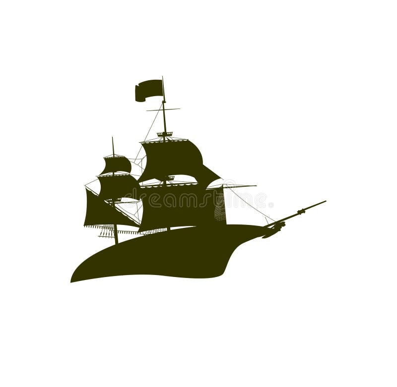 Bateau de croiseur dans le logo de mer illustration libre de droits Bateau de croiseur dans le logo de mer illustration libre de droits