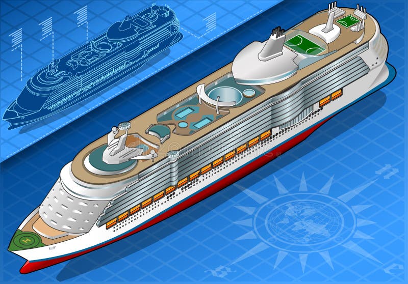 Bateau de croisière isométrique en Front View illustration stock Bateau de croisière isométrique en Front View illustration stock