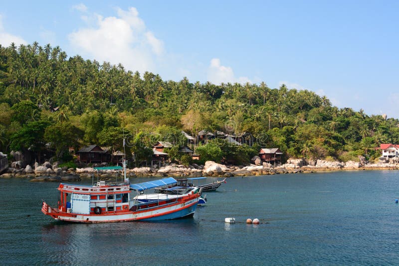 Bateau de p?che KOH Tao thailand photos libres de droits Bateau de p?che KOH Tao thailand photos libres de droits