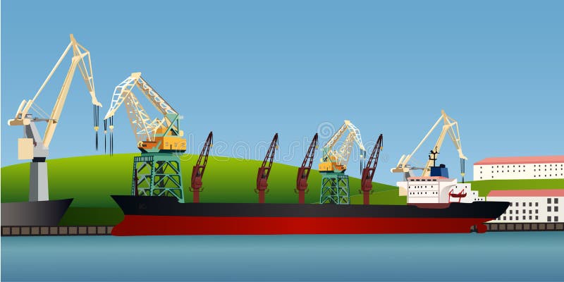 bateau de port de Hambourg de cargaison d'activités illustration stock bateau de port de Hambourg de cargaison d'activités illustration stock