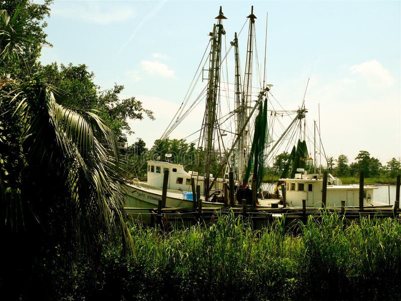 Moored fishing boat at Georgetown, South Carolina. Moored fishing boat at Georgetown, South Carolina