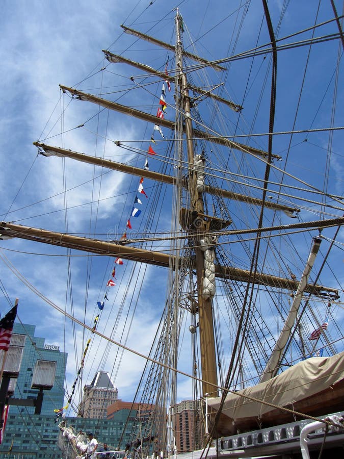 Photo of a tall mast ship in baltimore maryland on 6/13/12 for the bicentennial sailabration event. This ship is the cuauhtemoc from mexico. The sailabration is a week long event that celebrates the victory of the war of 1812 in which the united states successfully defended fort mchenry against the british naval forces. Photo of a tall mast ship in baltimore maryland on 6/13/12 for the bicentennial sailabration event. This ship is the cuauhtemoc from mexico. The sailabration is a week long event that celebrates the victory of the war of 1812 in which the united states successfully defended fort mchenry against the british naval forces.