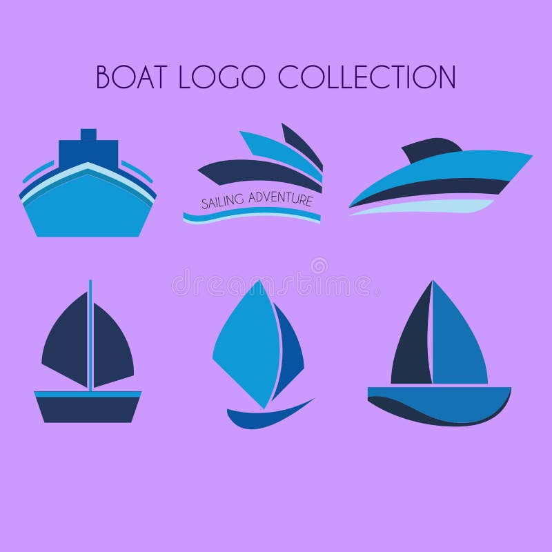 Bateau Logo Collection, logo de bateau, logo de bateau illustration stock Bateau Logo Collection, logo de bateau, logo de bateau illustration stock