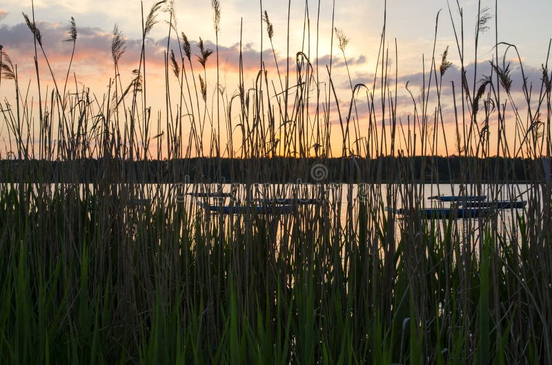 Bateaux dans le lac photographie stock Bateaux dans le lac photographie stock
