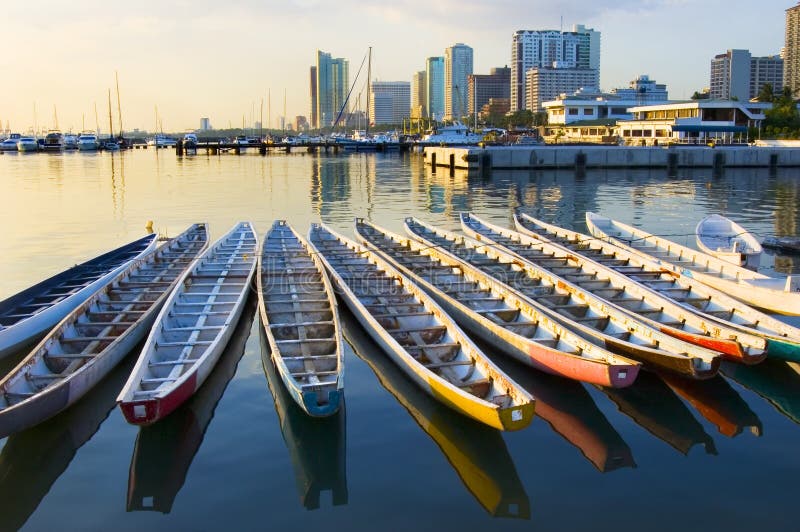 Philippine Navy's dragon boats in Manila Bay, Philippines. Philippine Navy's dragon boats in Manila Bay, Philippines