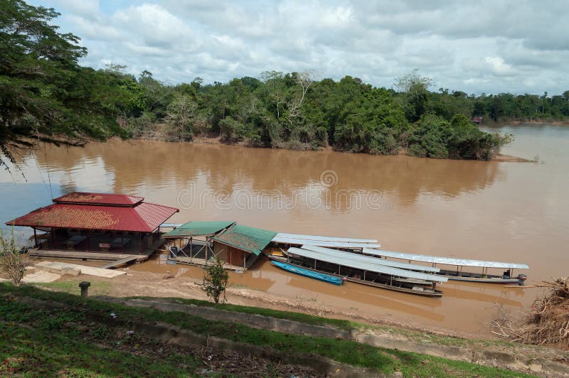 Bateaux en Kuala Tembeling image stock Bateaux en Kuala Tembeling image stock