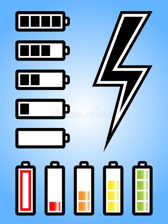 Presidente Preciso El actual Batería E Icono De La Potencia De La Electricidad Ilustración del Vector -  Ilustración de vector, concepto: 24482381
