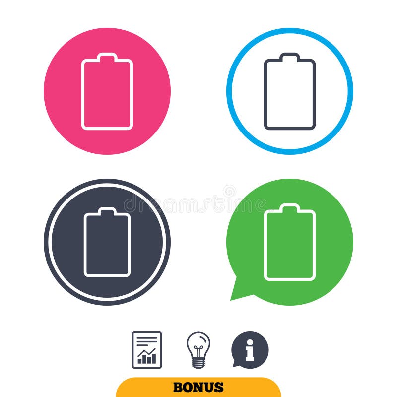 Baterii pusta szyldowa ikona Niski elektryczność symbol ilustracja wektor