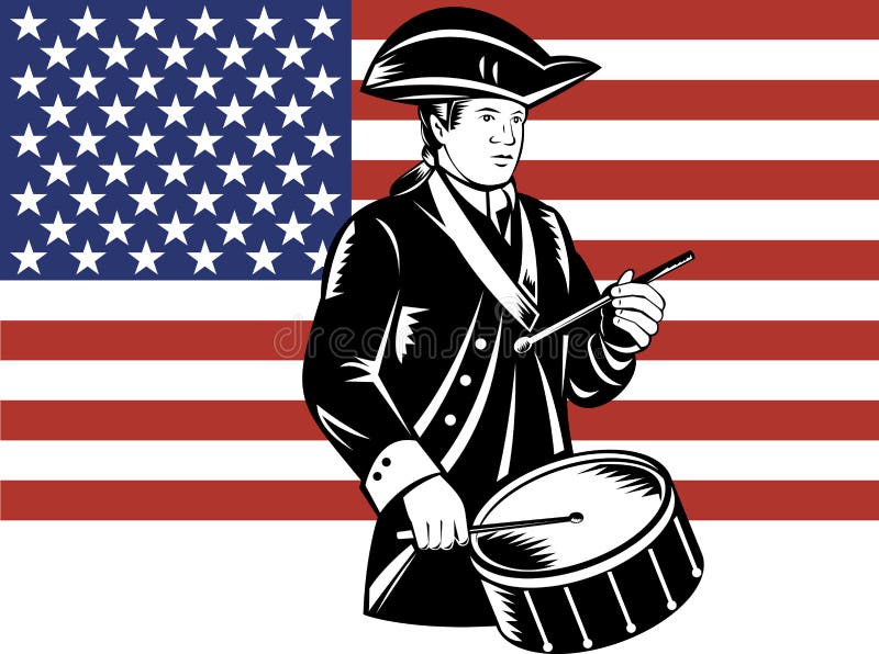 Batería americano del patriota libre illustration Batería americano del patriota libre illustration