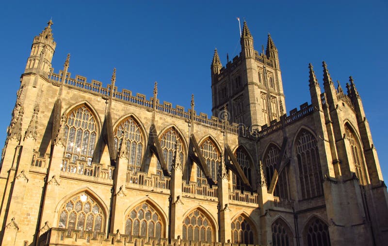 Bath Abbey Bath England Beneath Blue Sky Stock Photo Image of faasect