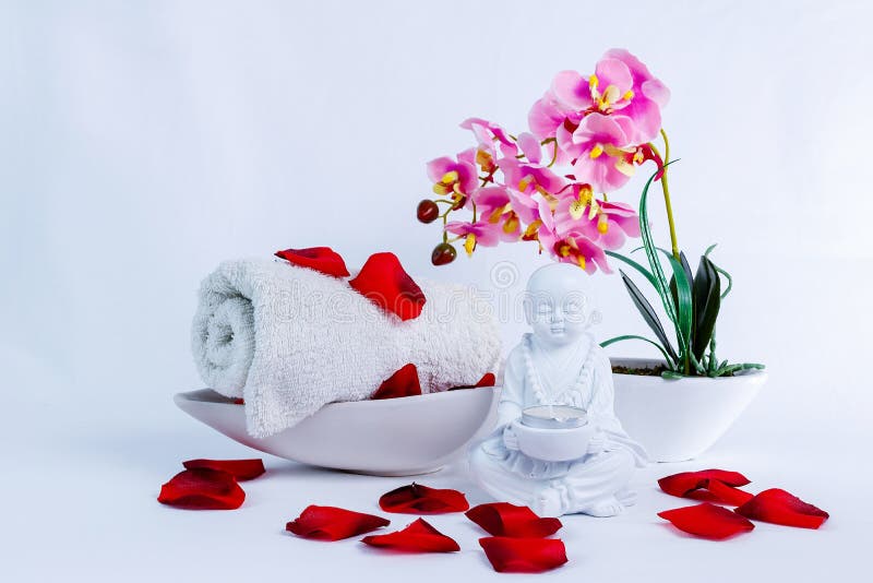 Bath Accessories with Buddha Statue Stock Image Image of aromatic