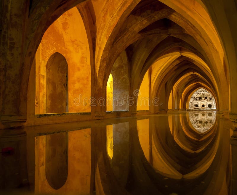 Bath in Alcazar, Seville, Spain royalty free stock photos Bath in Alcazar, Seville, Spain royalty free stock photos