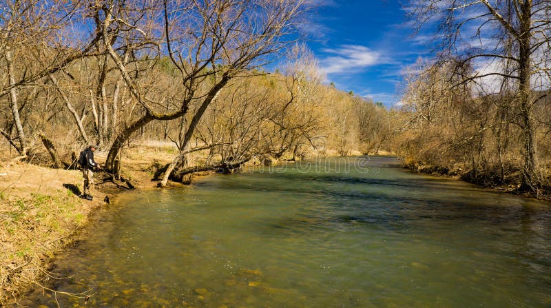 Trout Fishing on the Jackson River stock photo Trout Fishing on the Jackson River stock photo
