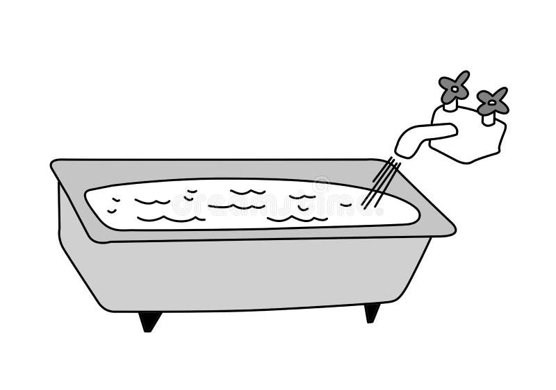 Bath drawing stock vector. Illustration of white, stem - 23874119