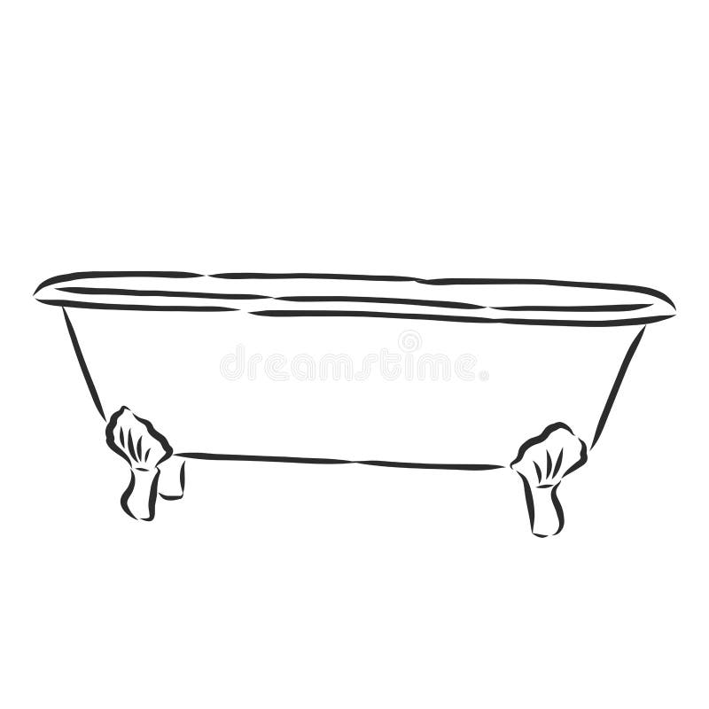 Sketch Bath With Shower Vector Illustration In Sketch Style Stock  Illustration - Download Image Now - iStock