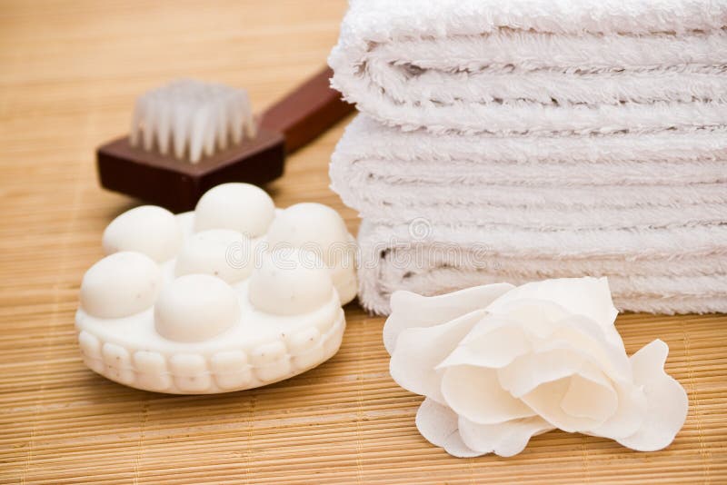 Bath Items With Massage Soap Stock Photo Image Of Relaxation Health