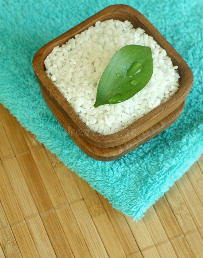 Bath Salt in Bowl and Towel Stock Photo Image of hygiene