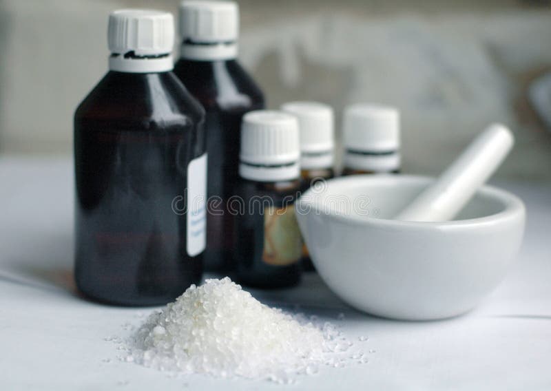 Bath salt ingredients stock image. Image of material 67534095