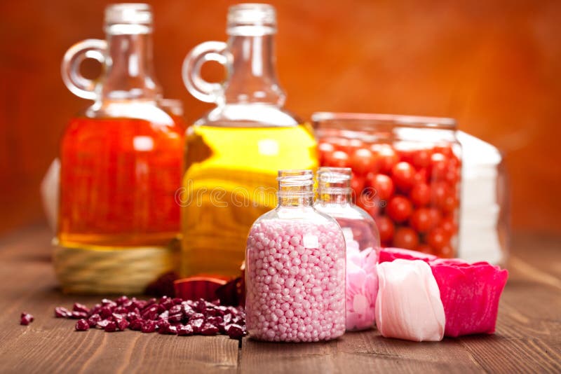 Bath salt and oils stock image. Image of lifestyle, care 17471299