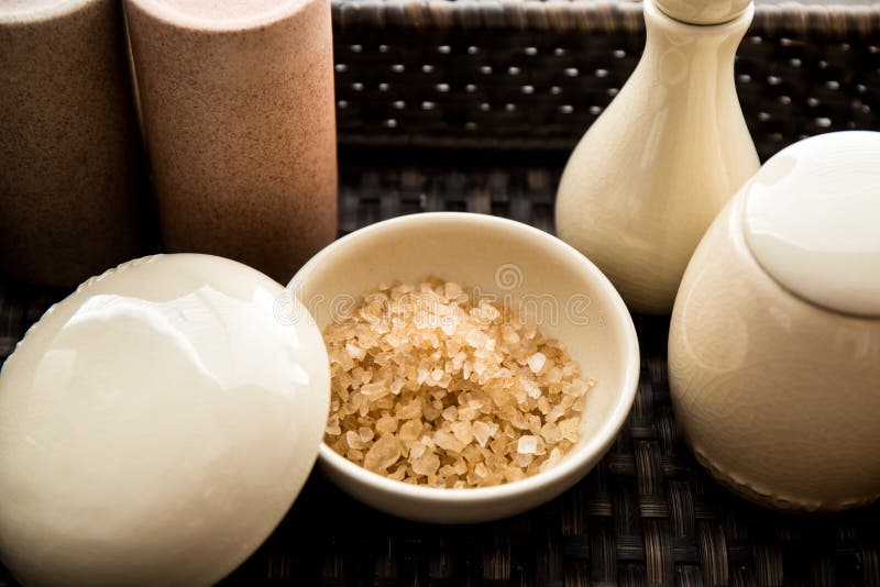 Bath salt for skin scrub stock image. Image of skin 101007131
