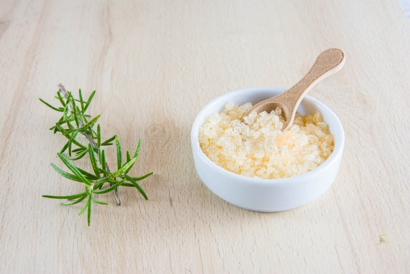 Bath salts on the table stock image. Image of food, crystal 243684517