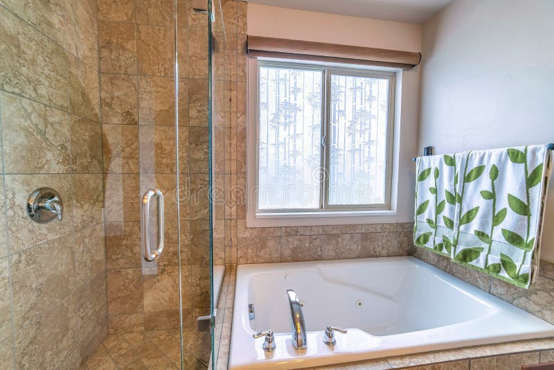 Shower Cubicle and a Sink in a Bathroom Stock Photo Image of