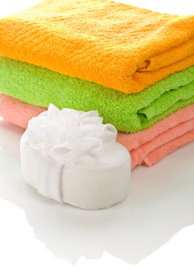 Bath sponge with towels